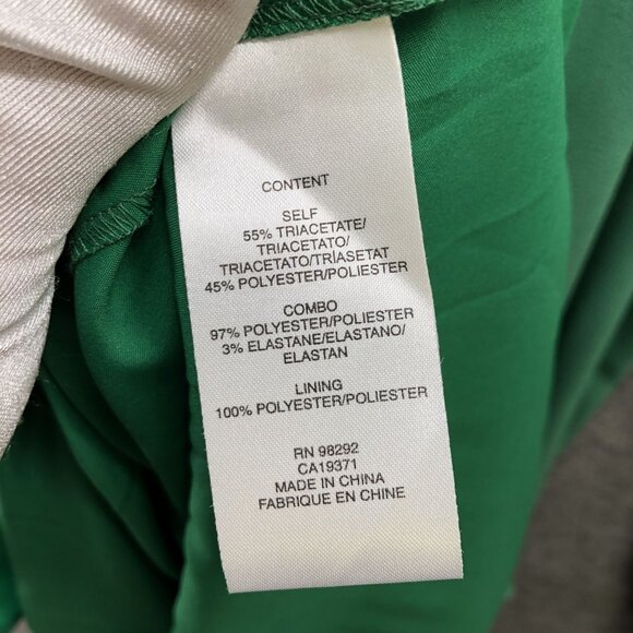 TIBI Savanna Crepe Ruffle Neck Midi Dress Green Womens Size 4 Long Sleeve - Picture 9 of 12